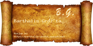 Barthalis Gréta névjegykártya